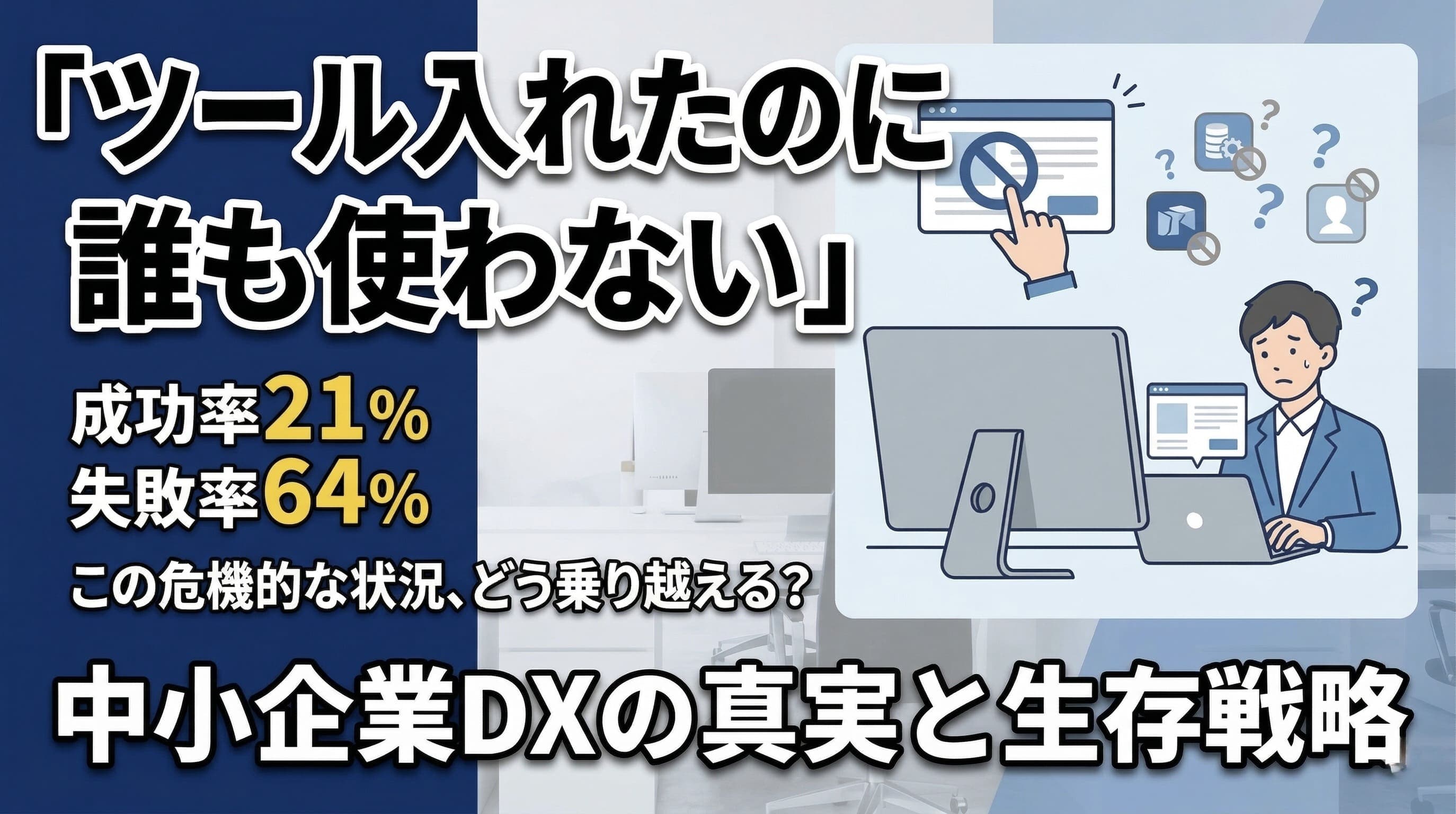 中小企業DX「ツール入れたのに誰も使わない」問題の正体|成功率21%時代の生存戦略